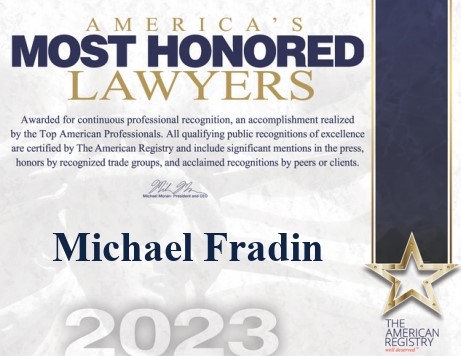 Michael Fradin America's Most Honored Lawyers 2023 Award